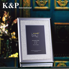 Popular European new classical white glass diamond rectangular photo frame 6 inch 7 inch high-end model room Gift Set 7 inch