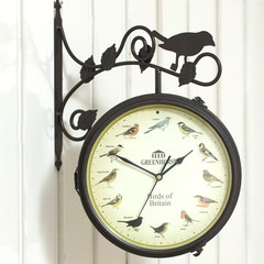 High-end European iron clock / clock / mute double double garden living room clock chime You can edit it after you select it