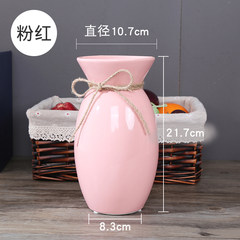 The simplicity of modern European ceramic flower flower bottle fresh pink flower hydroponic Home Furnishing living room coffee table jewelry ornaments Single white gourd vase (Fen Hong).