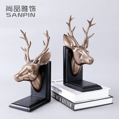 Continental retro luxury Bookends bookend creative fashion book book card Nordic classical deer Book animal ornaments Bronze deer Bookends