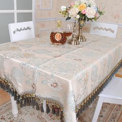 European-style pink purple rectangular tablecloth dining room table cloth desk TV cabinet tea table cloth art tassels can be customized fan sai light blue square 80*80cm
