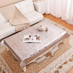 Living room table tablecloth tea table mat European tea table cloth rural rectangular household plastic PVC waterproof anti-perming coffee gold (flower branches and leaves) back cushion towel 67*78