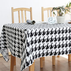 The Nordic minimalist modern geometric black and white Houndstooth Cotton Table Cloth tablecloth European style table Bugab tablecloth 90*120cm