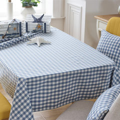American Pastoral simplicity of modern Mediterranean fabric table cloth tablecloth table cloth tablecloth cover towels rectangular lattice Blue and white plaid 65+17 vertical *180cm