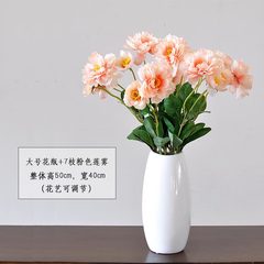 Small pure and fresh table flower art setting piece TV ark porch sitting room vase dancing orchid simulation suit decoration large vase +9 branches pink lotus mist