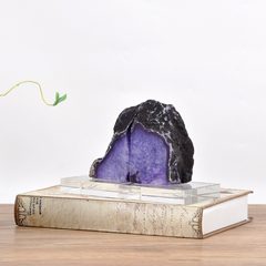 Model room hotel soft outfit high-grade Brazil agate bookend bookend modern European Home Furnishing study after decoration Purple Agate Stone