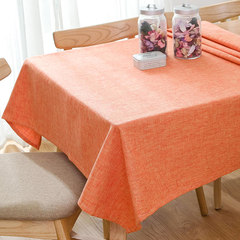 Add thick flax nordics contracted pure color tablecloth tablecloth table cloth tea table cloth art long square American country garden cotton and flax orange color is made to order do not return do not change, clap change price