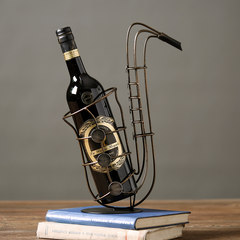 American country do the old iron wine rack bar and restaurant decoration creative wine display frame wind miners Sax