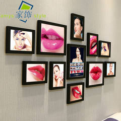 Korean semi-permanent makeup, eyebrow eye and lip tattoo photo wall, decorative painting, beauty salon, photo frame, hanging wall poster, all black (with brow, eye and lip core)