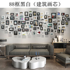A wall photo wall photo frame wall modern living room background wall creative retro living room bedroom hanging wall photo frame combination 88B black and white 02