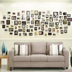 A wall photo wall photo frame wall modern living room background wall creative retro living room bedroom hanging wall photo frame combination 88A black and white combination