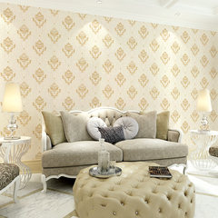 Seamless European simple modern living room bedroom wallpaper Qiangbu TV backdrop Wallpaper - Study