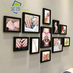 Semi permanent poster beauty salon decoration painting paintings tattoo photo wall micro plastic Manicure salon photo wall All black (Mei Jia)