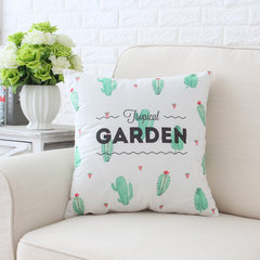 Tropical cactus fresh plant color cool and refreshing flannelette with pillow cover waist pillow car cushion office sofa cushion pillow 30*50cm double sided pillow cover + pillow core cactus -3