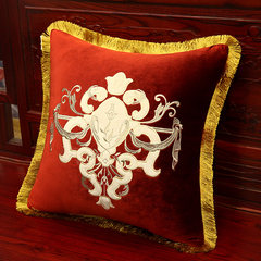 European-style sofa pillow luxury villa model room living room square pillow special price back large waist pillow 60*60CM only coat huangtaiji · Wine red flowers