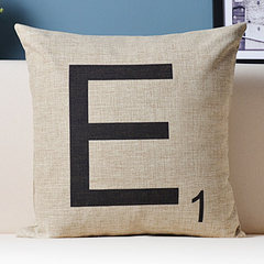 Cotton and linen pillow for MR MRS lovers cotton and linen pillow for foreign trade car bedside sofa chair lunch break pillow cushion for leaning on does not contain large core square pillow: 55X55cm E