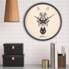 The clock of Scandinavian minimalist creative bedroom wooden animal watches mute 12 inch black box round of modern living room 12 inches