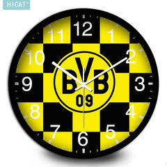 HICAT crazy cat Dortmund football logo clock movement bedroom living room electronic quartz clock mute 14 inches
