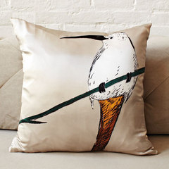 Gucci American style European style silk silk new Chinese model of the bed cushion and pillow bird of Paradise Large square pillow: 50X50cm Light champagne golden