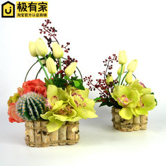 Creative new Chinese style villa model room hotel club Home Furnishing soft loading simulation of Cymbidium flower branches