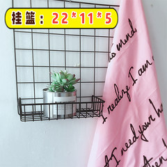 Girls` heart Nordic wind barbed wire lattice photo wall hanging dormitory ins frame wall frame decorative clip seamless nail hanging basket 22*11*5cm new style