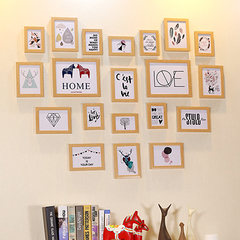 [widen thickening] high photo wall, photo frame, heart wall 20 frame combination, Nordic style free printing Log color