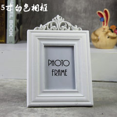 Retro European white 5 inch 7 inch photo frame photo frame table creative hollow carved wooden ornaments combination 150x180cm Pink 5 inch white photo frame