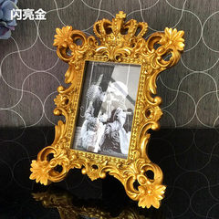 Creative relief court table wedding photo frame style photography props frame luxury crown 6 inch 7 inch 4 photo frames Shining gold