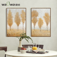 Wall frog, white birch forest, modern minimalist living room decorative painting, restaurant wall painting, bedroom hanging picture, framed painting TO1 60*180 Simple white clean frame Oil film laminating + low reflective organic glass