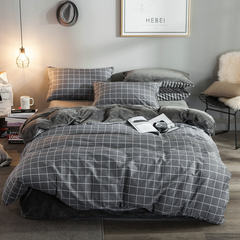 Thick winter bedding. Cashmere thermal 1.5m1.8 m A B kit fitted cotton velvet crystal four piece (Style Black Cashmere) 1.8m [six foot] bed linen