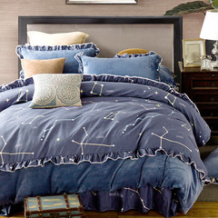 韩版法莱绒四件套 加厚保暖珊瑚绒升级版法兰绒秋冬套件床上用品 星座 1.5m（5英尺）床