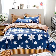 奥博妮 纯棉四件套全棉床单被套简约床上用品套件1.8米床1.5m 鲁迪 1.5m（5英尺）床
