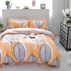 Oboni cotton four piece set COTTON BEDSPREAD Quilt Set simple bedding kit 1.8 m bed 1.5m Yi Wei Huang 1.5m (5 ft) bed