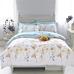 Oboni cotton four piece set COTTON BEDSPREAD Quilt Set simple bedding suite 1.8 m bed 1.5m Xin 1.5m Beige (5 ft) bed