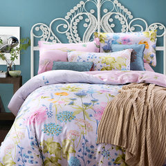 Oboni cotton four piece set COTTON BEDSPREAD Quilt Set simple bedding kit 1.8 m bed 1.5m powder 1.5m (5 ft) bed