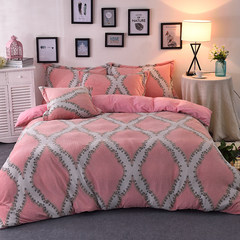 [residential posture] MISS 1.5 bed 4 sets of irregular pattern warm and fuzzy bedding set Caroline (powder) 1.5m (5ft) bed
