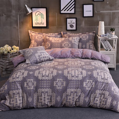 [residential posture] MISS 1.5 bed 4 sets of irregular pattern warm and fuzzy bedding set time (grey) 1.5m (5ft) bed