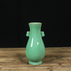 Ceramic ornaments Home Furnishing retro creative personality of Longquan celadon vase flower Geyao ice crack ears bottles