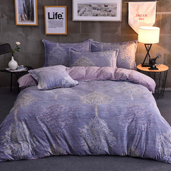 [residential posture] MISS 1.5 bed 4 sets of irregular pattern warm and fuzzy bedding set lorraine (purple) 1.5m (5ft) bed set