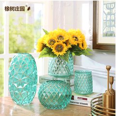 The oak manor fashion simple water cube glass vase ornaments geometric living room TV cabinet soft decoration