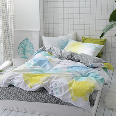 All cotton bedding, four piece set, pure cotton, female, Department, small, fresh bed sheets, quilt 1.5m1.8m double bed bed sheet, 1.2m (4 ft) bed.