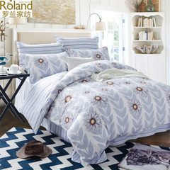 Roland home textiles, four cotton sets, spring and autumn pure cotton 1.8m suite, bedding, 4 sets of quilt sets, men's morning garden fragrance 1.5m (5 feet) bed.