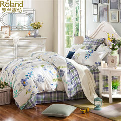 Roland home textiles, four cotton sets, spring and autumn pure cotton 1.8m suite, bedding, 4 sets of quilt sets, men's fragrance 1.5m (5 feet) bed.