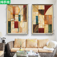 Abstract abstract color colorful hand-painted oil painting simple European hotel KTV box decorative wall painting 80X160CM Oil film laminating + low reflective organic glass