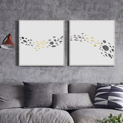 Abstract fish school, modern Nordic style, living room decoration painting, dining room, bedroom, hanging mural paintings, two paintings Outline size 73*73CM Other types Home brand originality