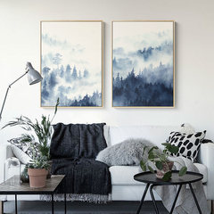 Thousand pictures of modern landscape decorative painting the living room like watercolor triptych of paintings sofa backdrop paintings 60*180 Simple white clean frame Oil film laminating + low reflective organic glass