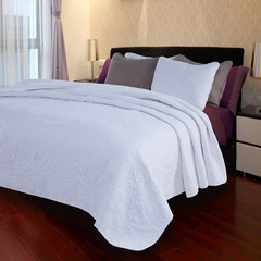 American style simple wash quilt quilt summer cool by three sets of cotton air conditioning by double bedding package mail 240*260 quilt +2 Pillowcase Laurence white