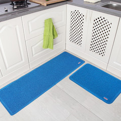 Home kitchen door mat Ke Long Mining pure water PVC wire enclosure bathroom carpet pad 40× 60CM Light blue