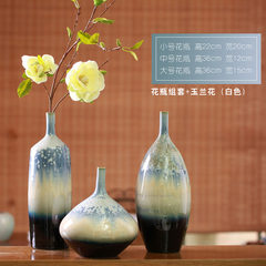 Simple TV cabinet table three sets of Decorative Ceramic Vase Decoration decoration decoration decoration Home Furnishing vase Three piece set + white jade orchid set price