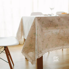 ZAKA Nordic cotton and hemp rectangular tablecloth day and coffee table tablecloth, Japanese cloth art square imitation linen table cloth Gardenia 80*80cm
